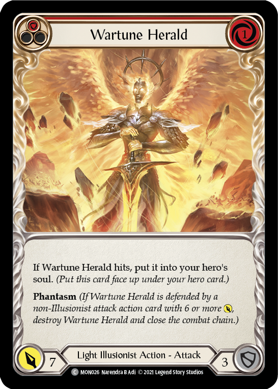 Wartune Herald (Red) [MON026-RF] 1st Edition Rainbow Foil Hot on Sale