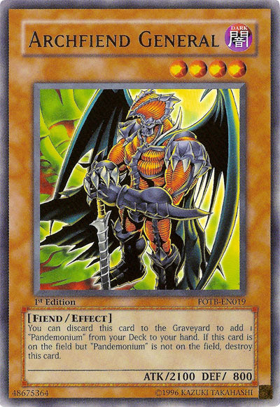 Archfiend General [FOTB-EN019] Rare Online Sale