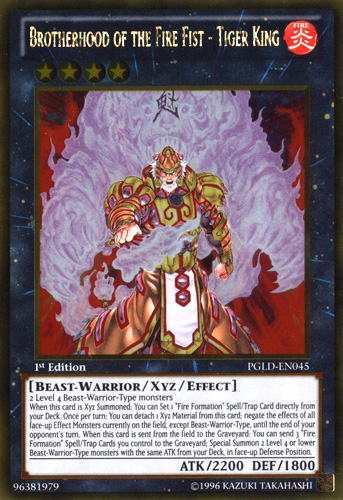 Brotherhood of the Fire Fist - Tiger King [PGLD-EN045] Gold Rare Discount