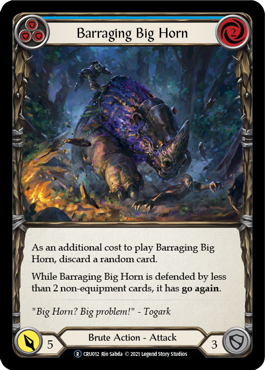 Barraging Big Horn (Blue) [U-CRU012-RF] Unlimited Rainbow Foil For Sale